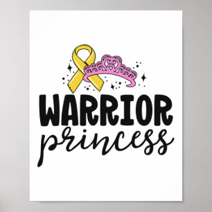 Barncancer Sjort För barn Boy Girl Warrior Poster