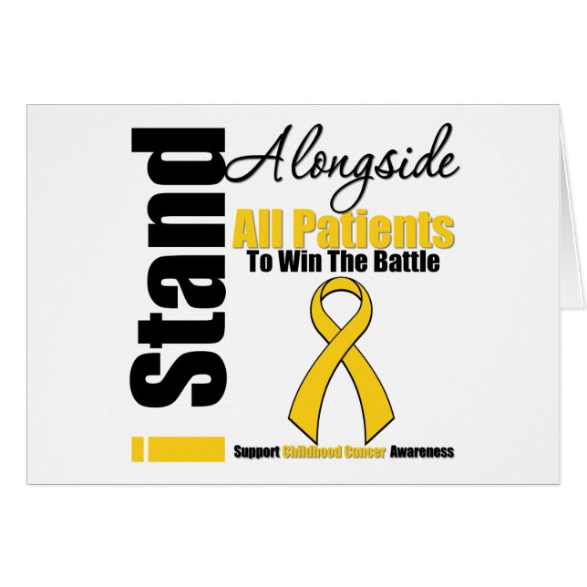 Barncancer står jag vid sidan av alla patienter hälsningskort (Framsidan Horizontal)