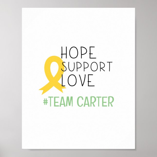 barncancer. #team Namn anpassningsbar Prints Poste Poster (Framsidan)