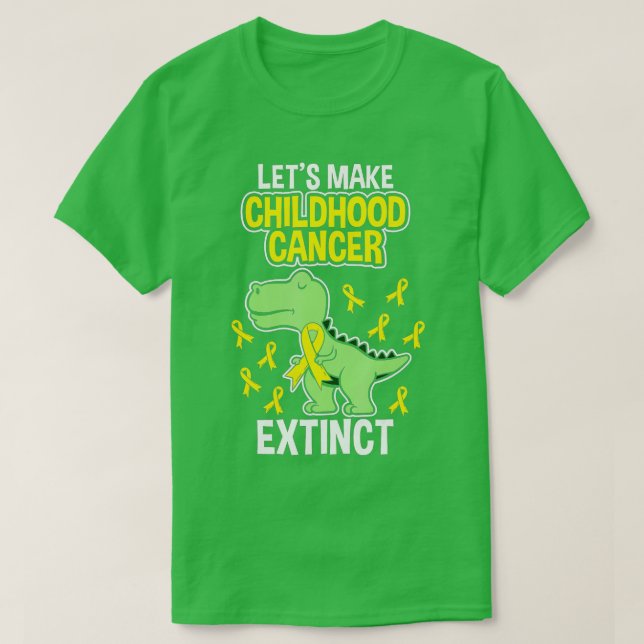 Barncancer Utdödar Dinosaur Dino Pediatricia T Shirt (Design framsida)