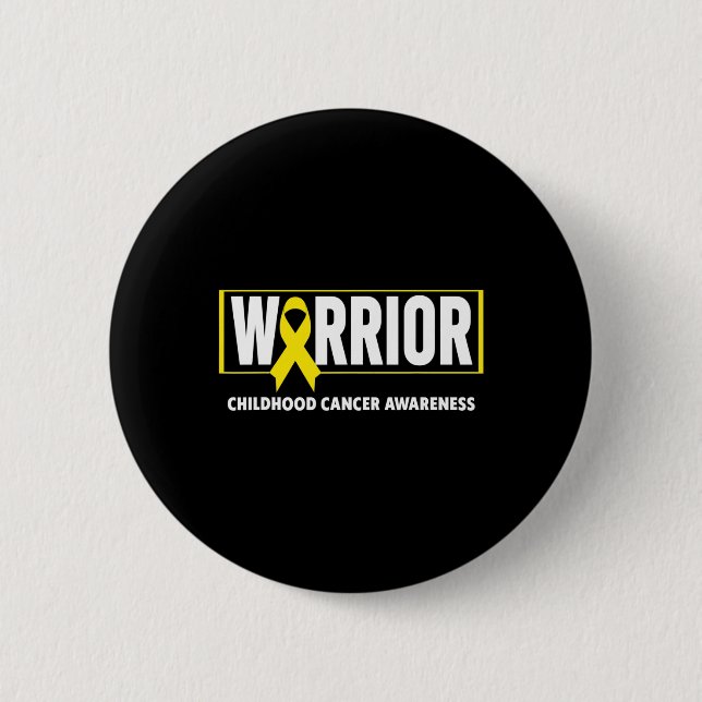 Barncancer - Warrior Barncancer Medvetenhet Knapp (Framsida)