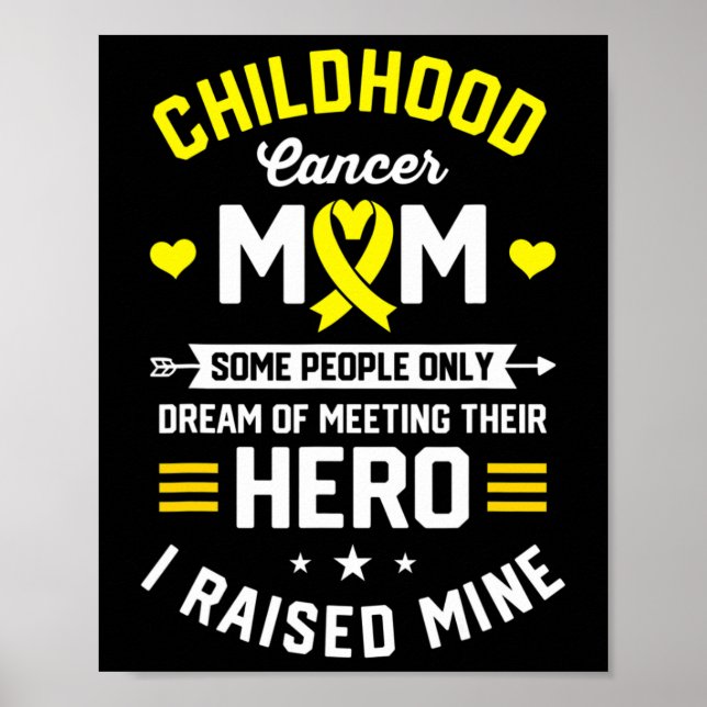 Barncancer Warrior mamma medvetenhet stöd Poster (Framsidan)