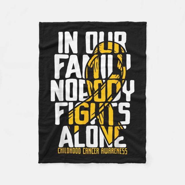 Barncancerstöd Familjeframställning vid barncancer Fleecefilt (Framsidan)