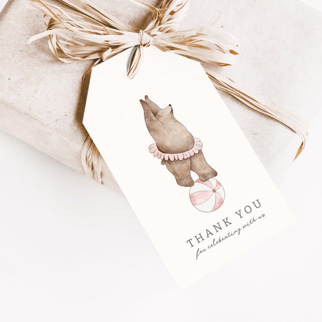 Barncirkus | Flickor födelsedag Presentetikett (Skapare uppladdad)