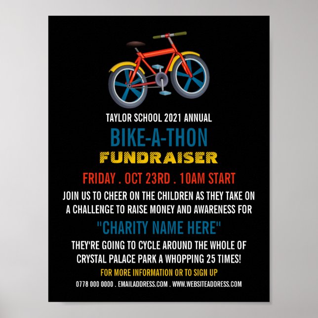 Barncykel, välgörenhetsorganisation för barn Cykel Poster (Framsidan)