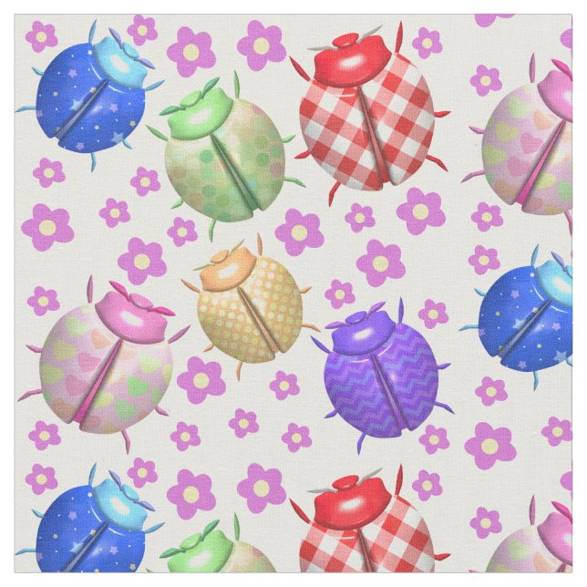 Barndaghem i Ladybug och blommor från baby Tyg (Närbild)