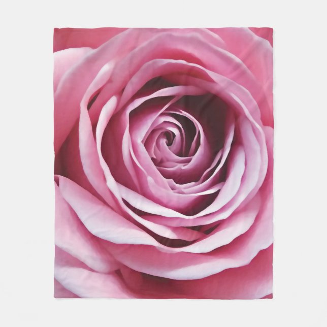 Barndaghem i rosa ros blomsterträdgård fleecefilt (Framsidan)