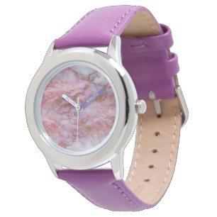 BARNDENS LILA ANPASSNINGSBAR MARBLE INSPIRED WATCH ARMBANDSUR