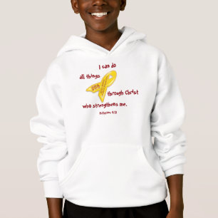 Barndom Cancer Medvetenhet Phil 4:13 Anpassa den T Shirt