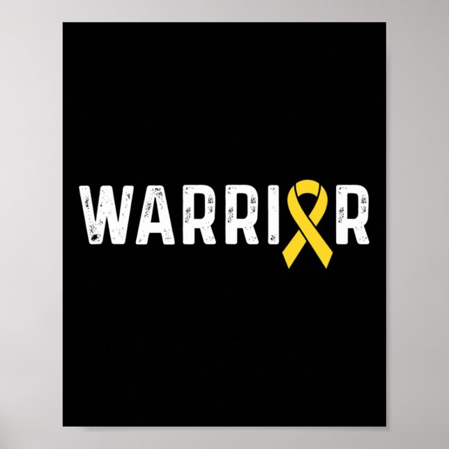 Barndom Cancer Medvetenhetsband Krigare  Poster (Framsidan)