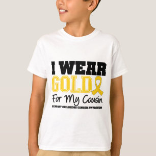 Barndomcancer ha på sig jag den guld- bandkusinen tee shirt