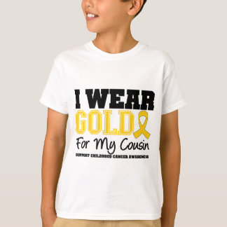 Barndomcancer ha på sig jag den guld- bandkusinen tee shirt