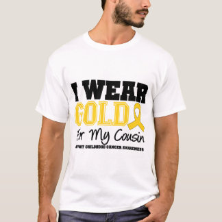 Barndomcancer ha på sig jag den guld- bandkusinen tee shirt