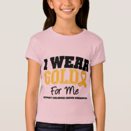 Barndomcancer ha på sig jag det guld- bandet för t shirt