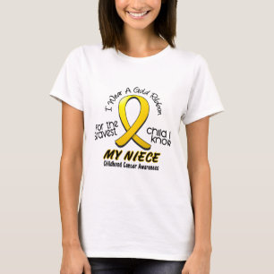 Barndomcancer ha på sig jag det guld- bandet för tee shirt