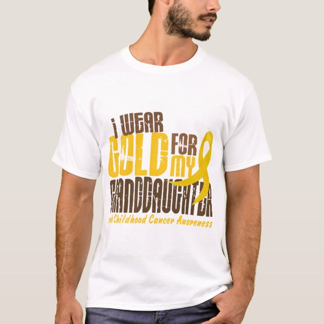Barndomcancer HA PÅ SIG JAG GULD FÖR MIN SONDOTTER T Shirt (Framsida)