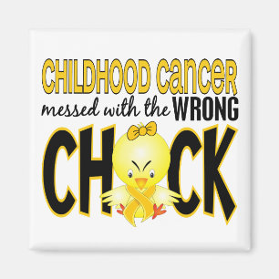 Barndomcancer röra med den fla chicken magnet