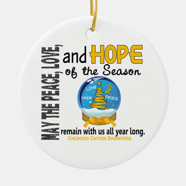 Barndomcancerjul 3 snöjordklotprydnadar julgransprydnad keramik (Framsidan)