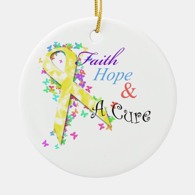Barndomcancermedvetenhet Julgransprydnad Keramik (Framsidan)