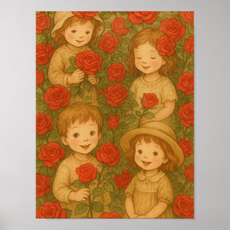 "Barndomens blommor: Rosenträdgårdens förtjusning" Poster