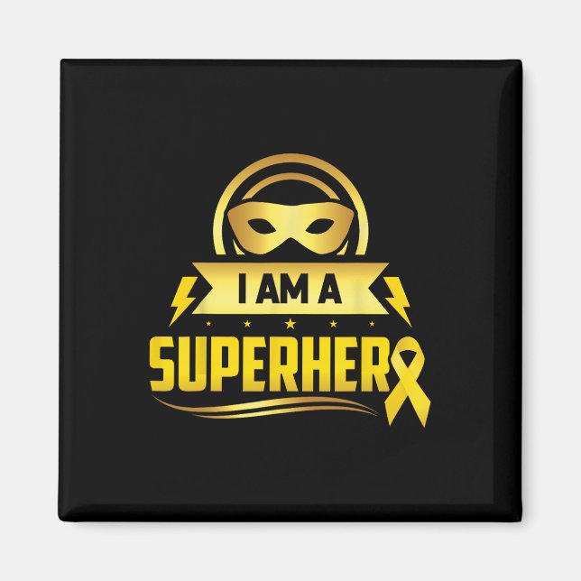 Barndomscancer Jag Är Ett Superhjälteband  Magnet (Framsidan)