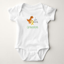 barndomscancer. modig.eget namn-Baby Bodykostym. T Shirt