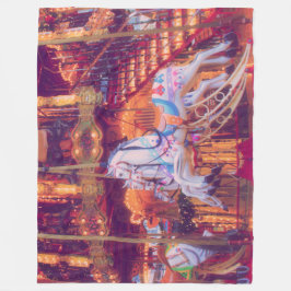 Barndomsdröm - gammal hästkarusell fleecefilt