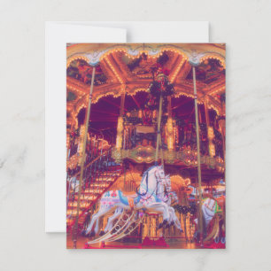 Barndomsdröm - gammal hästkarusell julkort