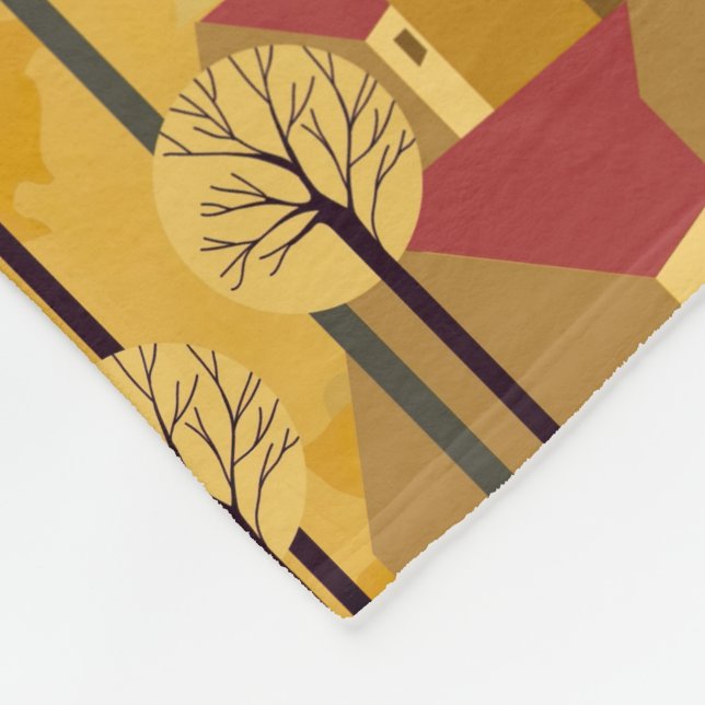 Barndomsdrömmar Bakgrund för Umbrella Girl Fleecefilt (Hörn)