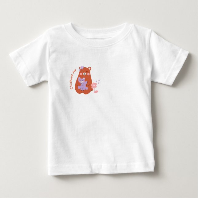 Barndomsglädje Söt Björn Baby T-Shirt (Framsida)