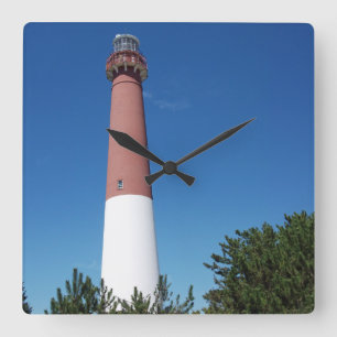 Barnegat fyr gammal Barney Fyrkantig Klocka