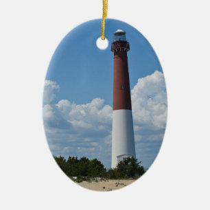 Barnegat fyr julgransprydnad keramik