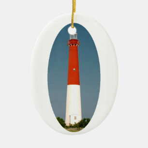 Barnegat fyr julgransprydnad keramik