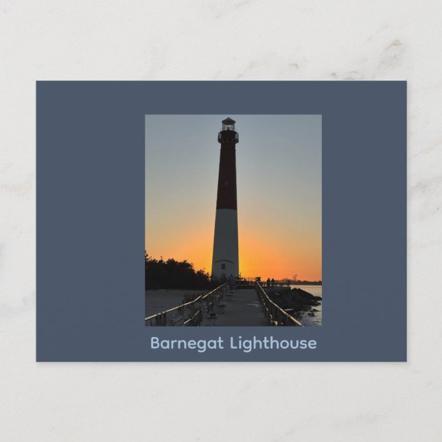 Barnegat fyr solnedgång vykort (Framsida)