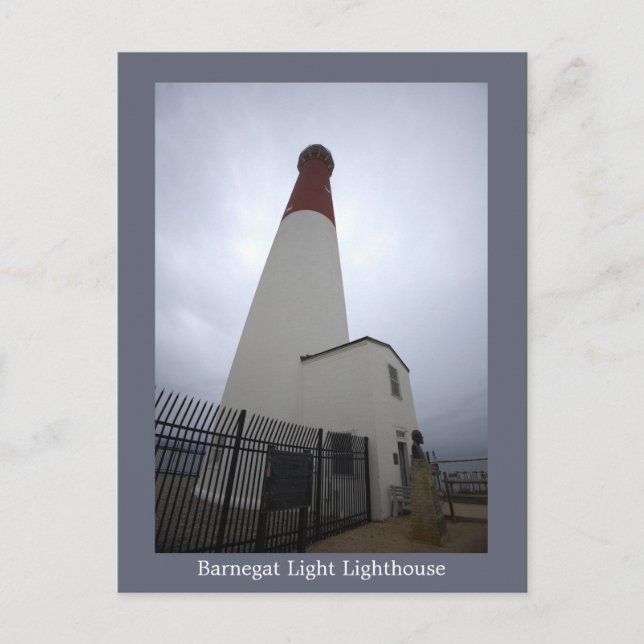Barnegat Light Fyrtorn Foto Postkort Vykort (Framsida)