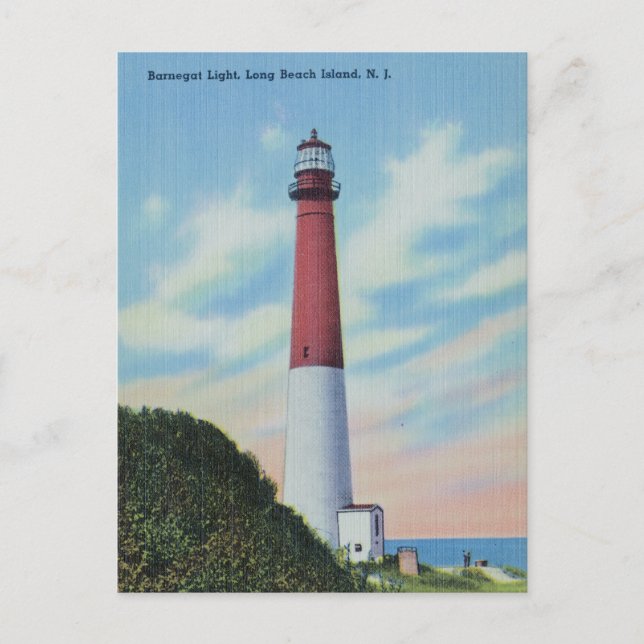 Barnegat Light, Long Beach Island, New jersey Vykort (Framsida)