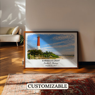 Barnegat Light New Jersey Affisch, Akvarell Poster