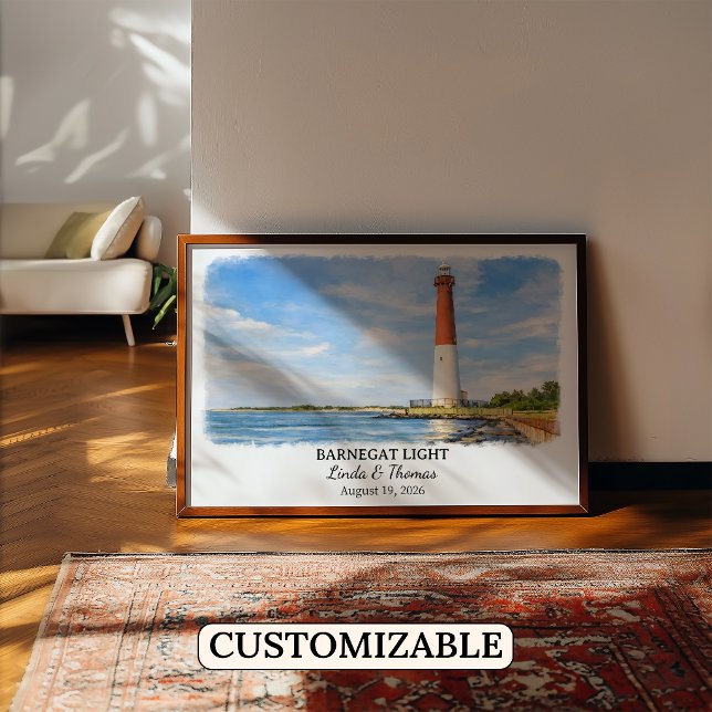 Barnegat Light New Jersey Affisch, Akvarell Poster (Skapare uppladdad)