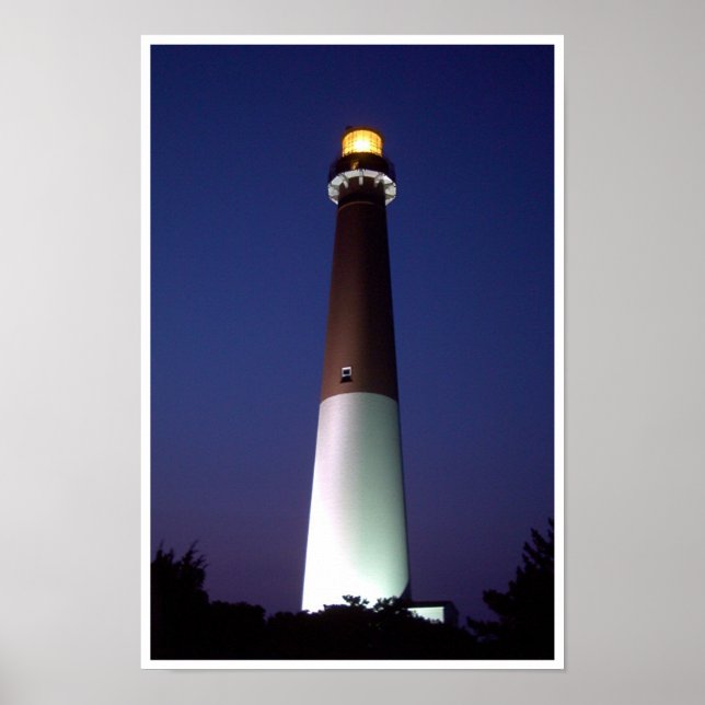 Barnegat Lighthouse i Night Poster (Framsidan)