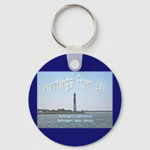 Barnegat Lighthouse LBI Hälsning Keychain Nyckelring