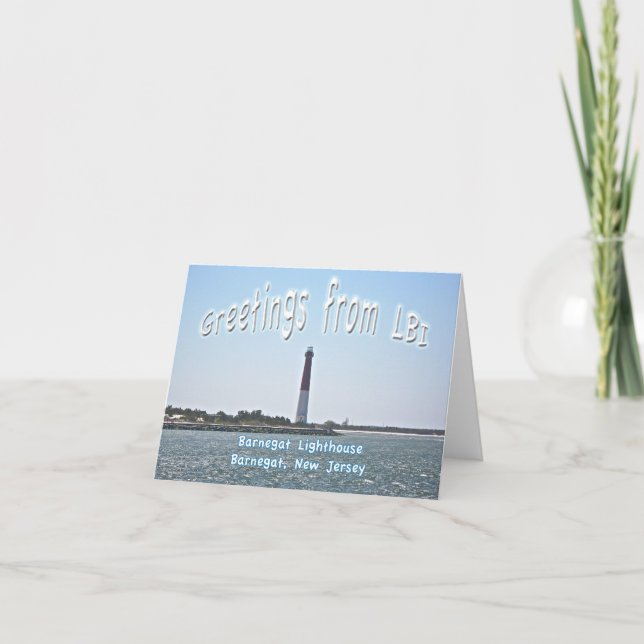 Barnegat Lighthouse LBI Hälsning Note Card Kort (Framsida)