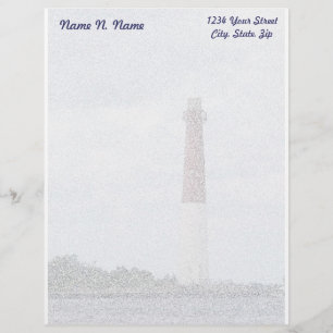 Barnegat Lighthouse LBI Letterhead Stationery Brevhuvud