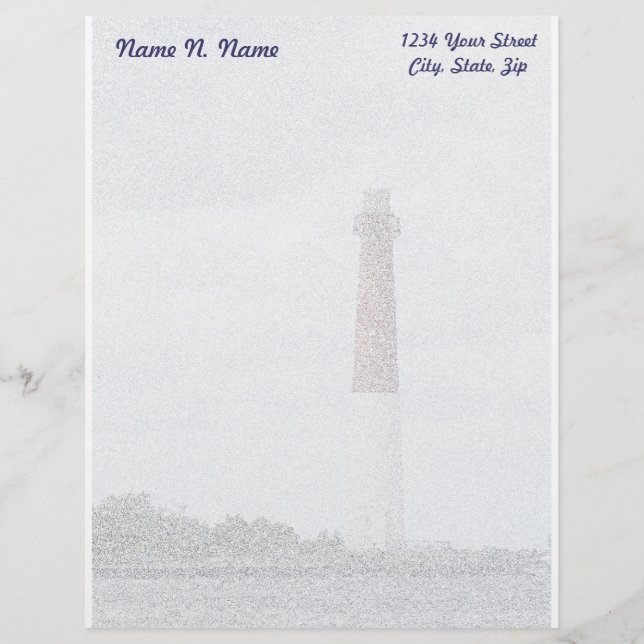 Barnegat Lighthouse LBI Letterhead Stationery Brevhuvud (Framsida)