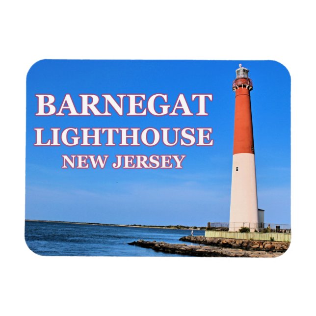 Barnegat Lighthouse, New jersey Photo Magnet (Horisontell)