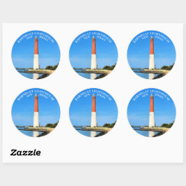 Barnegat Lighthouse, New jersey Round Stickers Runt Klistermärke
