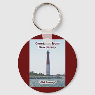 Barnegat Lighthouse NJ Hälsning Keychain Nyckelring