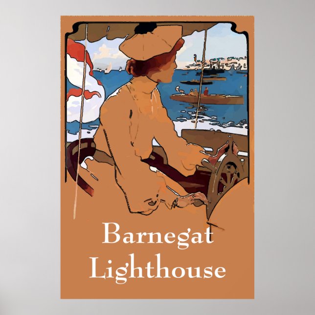 Barnegat Lighthouse Vintage Stil Poster (Framsidan)
