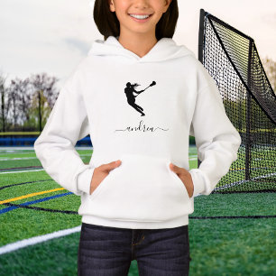 Barnen Anpassat namn för Girl Lacrosse T Shirt