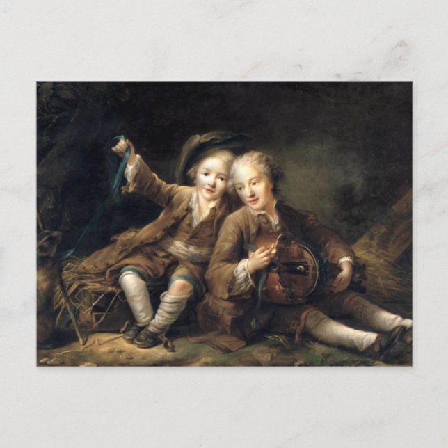 Barnen Duc de Bouillon - Francois Drouais Vykort (Framsida)