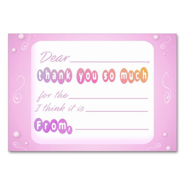 Barnen fyller i blanktangen Tack-kort Bordsnummer (Framsidan)